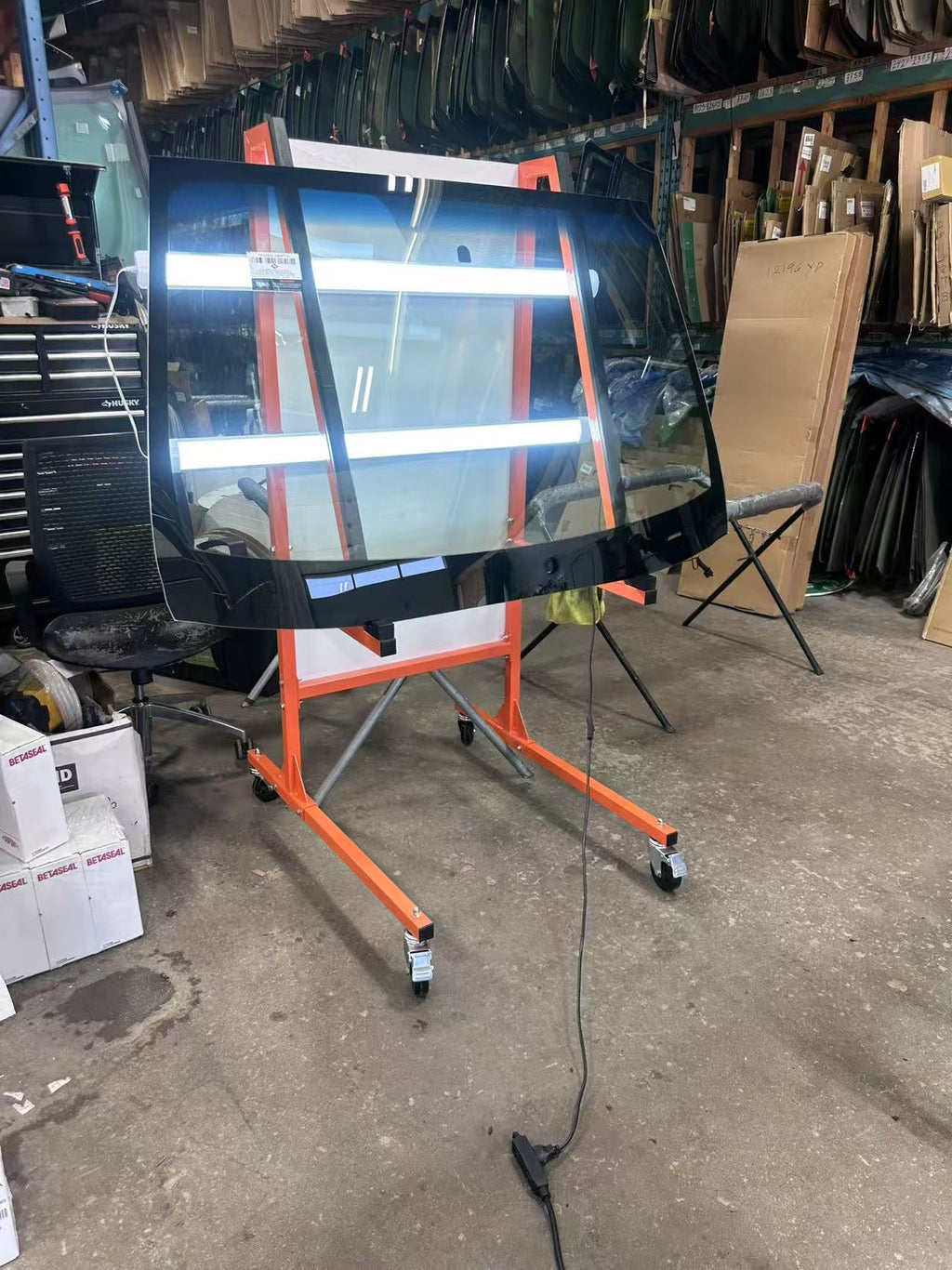 Glass Inspection Rack Windshield Inspection Station, Wall-Mountable,Part#: WIS-WM