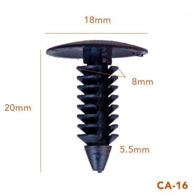 Christmas Tree 20MM Push-in Rivet CA-16, 100PCS/Pack