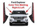2011-2019 Ford Explorer Windshield Outer Trim Pillar Moldings - Kimbridge