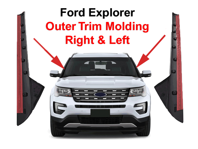 2011-2019 Ford Explorer Windshield Outer Trim Pillar Moldings - Kimbridge