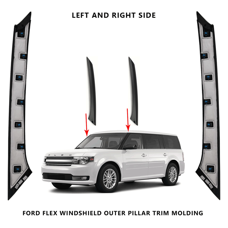 2015-2019 Ford Flex Windshield Outer Trim Pillar Moldings - Kimbridge