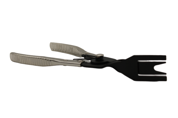 This is a photo of a clip removal plier used to remove door panel clips and interior molding clips turned on its side