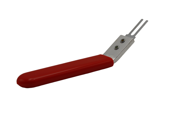 This is a photo of a Ford rear mirror removal tool that is used to remove the rear mirror on Ford products. It has a blade that can easily fit slide between the mirror bracket and the mirror.